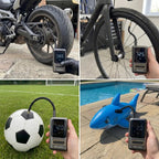Inflador Compresor de Aire Portátil Inalámbrico Maneko para Auto, Moto y Bici con Powerbank y Luz LED