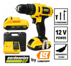 Taladro Atornillador Percutor Gp Garden Plus De Lusqtoff + 2 Baterias Inalambrico Mandril 10mm Con Regulador De Torque
