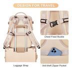 Mochila Viaje Carry On Compartimientos Usb Impermeable Viral Color Crema Diseño de la tela Liso