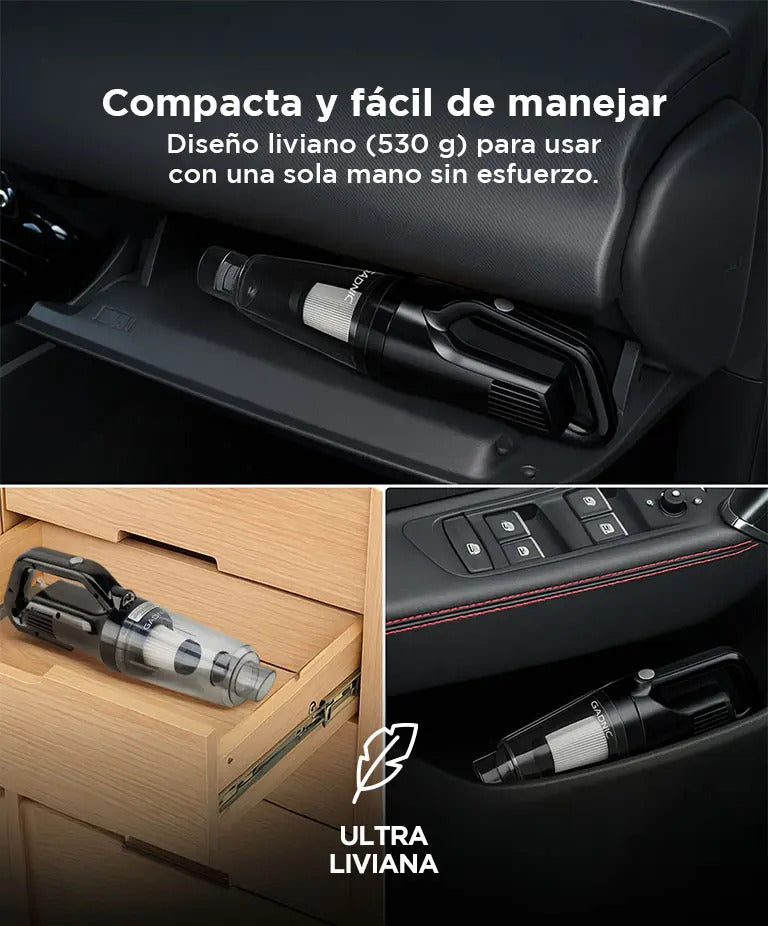 Aspiradora De Mano Portátil Gadnic 9000Pa Batería Duradera Auto y Hogar 120W