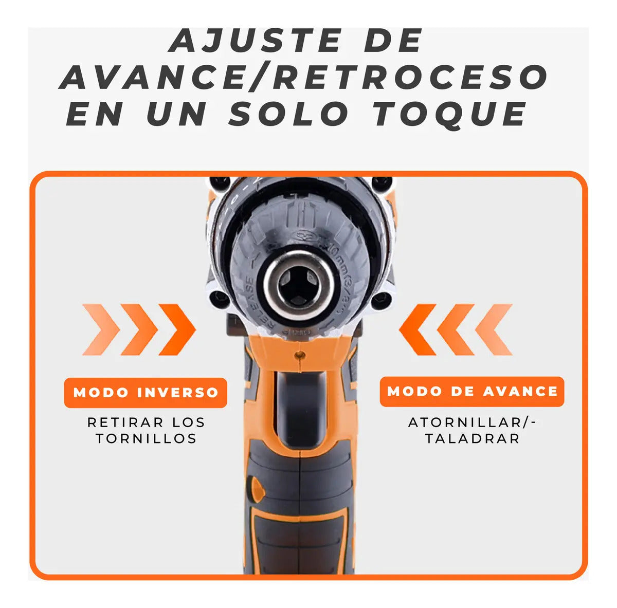 Taladro Atornillador Percutor 20v 2 Baterías Kit Completo Portatil Inalambrico Naranja