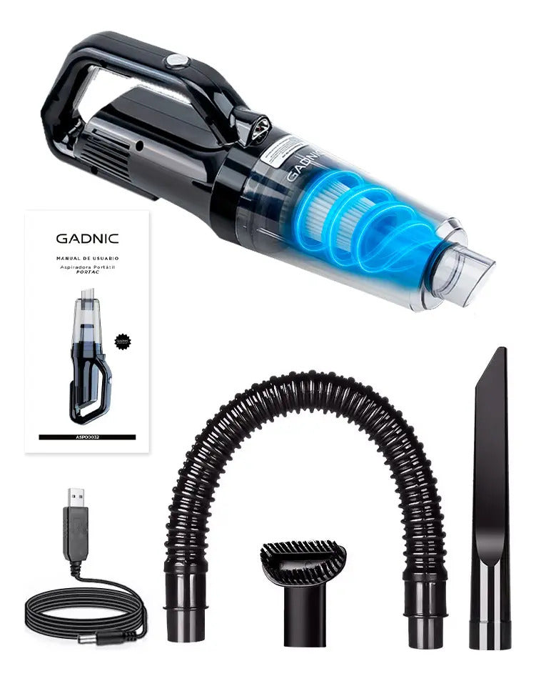 Aspiradora De Mano Portátil Gadnic 9000Pa Batería Duradera Auto y Hogar 120W