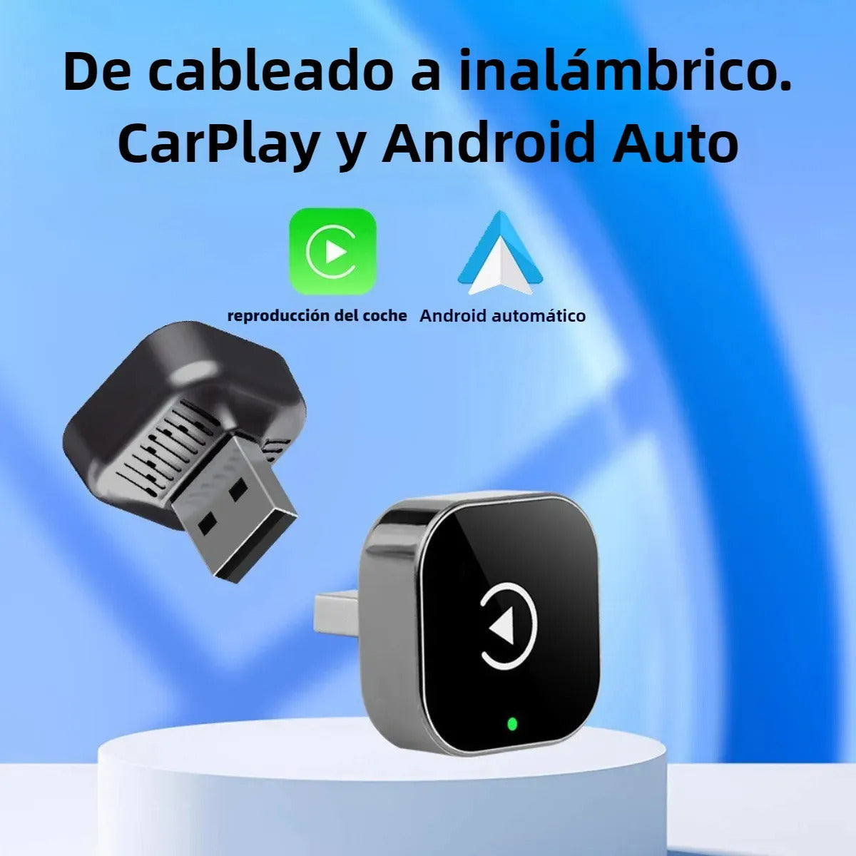 Adaptador Inalámbrico Carplay Android Auto 2 En 1 Usb Tipo C Gris Oscuro